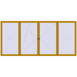 Buy Tilt-and-Turn 5000x2300 mm ALU STANDARD 72 RAL 1005 Honey yellow two-sided
