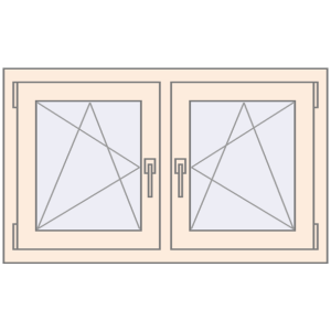 Okno plastikowe 990x575 mm Dwuskrzydłowe. Widok od środka Zamów teraz Okna skrzydłowe 990x575 mm REHAU OPTIMUM EURO-DESIGN 70 CREAME_WHITE_50L-2 dwustronny