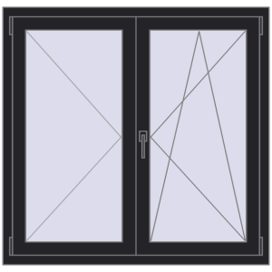 Buy Tilt-and-Turn 1170x1130 mm REHAU ENERGY-SAVING SYNEGO MD BLACK_ULTI-MATT two-sided