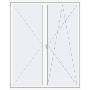 Buy Tilt-and-Turn 1800x2200 mm REHAU ENERGY-SAVING SYNEGO MD RAL 9016 Traffic white two-sided