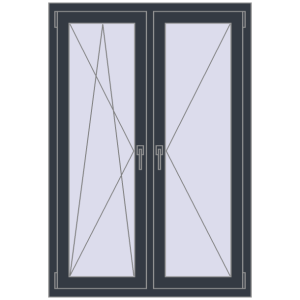 Zamów teraz Okna skrzydłowe 1000x1450 mm REHAU OPTIMUM EURO-DESIGN 70 ANTHRACITE_GREY_STRUKTURAL dwustronny