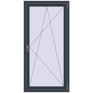 Buy Tilt-and-Turn 800x1600 mm REHAU OPTIMUM EURO-DESIGN 70 ANTHRACITE_GREY_STRUKTURAL two-sided