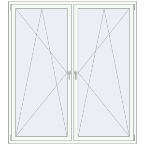 Buy Tilt-and-Turn 1800x2000 mm REHAU OPTIMUM EURO-DESIGN 70 RAL 9016 Traffic white two-sided