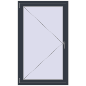 Buy Tilt-and-Turn 900x1500 mm REHAU OPTIMUM EURO-DESIGN 70 ANTHRACITE_GREY_STRUKTURAL two-sided