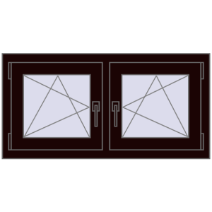 Okno plastikowe 990x515 mm Dwuskrzydłowe. Widok od środka Zamów teraz Okna skrzydłowe 990x515 mm REHAU OPTIMUM EURO-DESIGN 70 CHOCOLATE_BROWN dwustronny