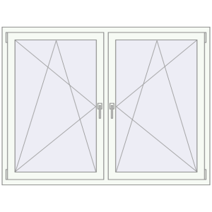 Buy Tilt-and-Turn 1620x1230 mm REHAU OPTIMUM EURO-DESIGN 70 RAL 9016 Traffic white two-sided