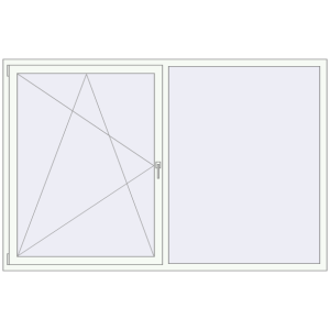 Buy Tilt-and-Turn 2300x1500 mm REHAU OPTIMUM EURO-DESIGN 70 RAL 9016 Traffic white two-sided