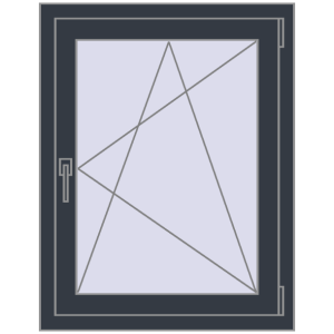 Buy Tilt-and-Turn 700x900 mm REHAU ENERGY-SAVING SYNEGO MD ANTHRACITE_GREY_STRUKTURAL two-sided