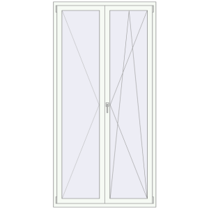 Buy Tilt-and-Turn 1200x2400 mm REHAU BRILLANT DESIGN RAL 9016 Traffic white two-sided
