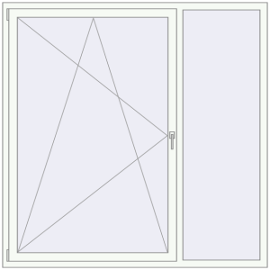 Buy Tilt-and-Turn 1800x1800 mm REHAU OPTIMUM EURO-DESIGN 70 RAL 9016 Traffic white two-sided