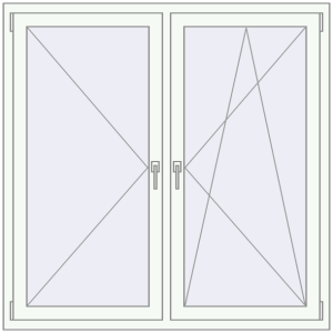 Buy Tilt-and-Turn 1440x1410 mm REHAU BRILLANT DESIGN RAL 9016 Traffic white two-sided