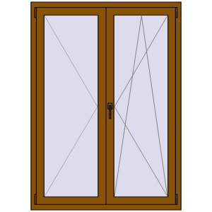 Buy Tilt-and-Turn 1200x1600 mm REHAU OPTIMUM EURO-DESIGN 70 GOLDEN OAK two-sided