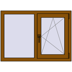 Buy Tilt-and-Turn 1050x750 mm REHAU OPTIMUM EURO-DESIGN 70 GOLDEN OAK two-sided