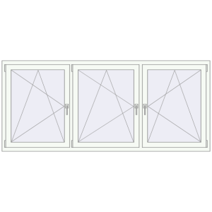 Buy Tilt-and-Turn 2300x1000 mm REHAU OPTIMUM EURO-DESIGN 70 RAL 9016 Traffic white two-sided