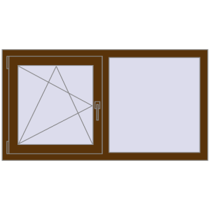 Buy Tilt-and-Turn 1300x700 mm REHAU OPTIMUM EURO-DESIGN 70 WALNUT two-sided