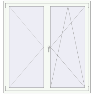 Buy Tilt-and-Turn 1600x1700 mm REHAU ENERGY-SAVING SYNEGO MD RAL 9016 Traffic white two-sided