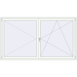 Buy Tilt-and-Turn 2340x1320 mm REHAU ENERGY-SAVING SYNEGO MD RAL 9016 Traffic white two-sided