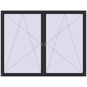 Zamów teraz Okna skrzydłowe 2600x2000 mm REHAU ENERGY-SAVING SYNEGO MD BLACK_ULTI-MATT dwustronny