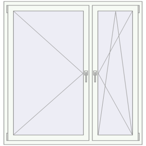 Buy Tilt-and-Turn 1450x1500 mm REHAU OPTIMUM EURO-DESIGN 70 GOLDEN OAK external