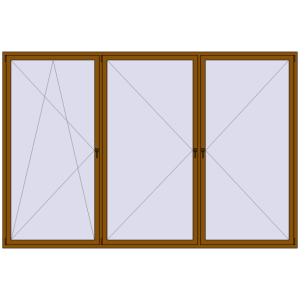 Zamów teraz Okna skrzydłowe 3600x2400 mm REHAU ENERGY-SAVING SYNEGO MD GOLDEN OAK dwustronny