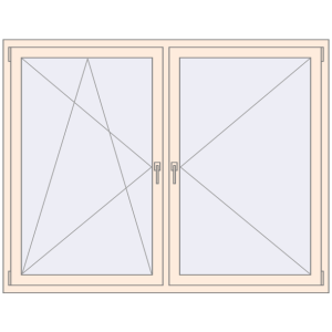Buy Tilt-and-Turn 1800x1400 mm REHAU OPTIMUM EURO-DESIGN 70 CREAME_WHITE_50L-2 two-sided