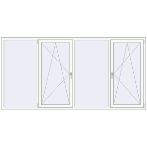 Buy Tilt-and-Turn 2800x1400 mm REHAU OPTIMUM EURO-DESIGN 70 ANTHRACITE_GREY_STRUKTURAL external