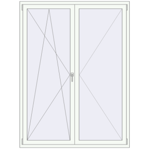 Buy Tilt-and-Turn 1500x2000 mm REHAU ARTEVO RAL 9016 Traffic white two-sided