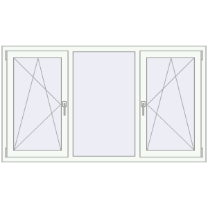 Buy Tilt-and-Turn 1760x1000 mm REHAU ENERGY-SAVING SYNEGO MD RAL 9016 Traffic white two-sided