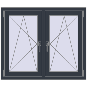 Zamów teraz Okna skrzydłowe 1095x905 mm REHAU ENERGY-SAVING SYNEGO MD ANTHRACITE_GREY_STRUKTURAL dwustronny