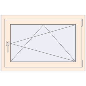 Buy Tilt-and-Turn 900x560 mm REHAU OPTIMUM EURO-DESIGN 70 CREAME_WHITE_50L-2 two-sided