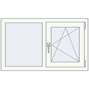 Buy Tilt-and-Turn 1000x600 mm REHAU OPTIMUM EURO-DESIGN 70 RAL 9016 Traffic white two-sided