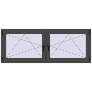 Zamów teraz Okna skrzydłowe 1830x665 mm REHAU ENERGY-SAVING SYNEGO MD BASALT_GREY dwustronny