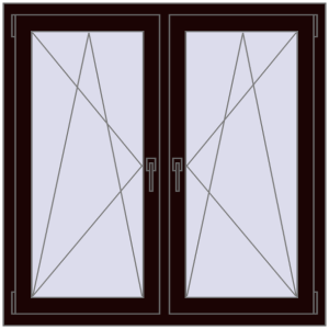 Buy Tilt-and-Turn 1150x1150 mm REHAU OPTIMUM EURO-DESIGN 70 CHOCOLATE_BROWN two-sided