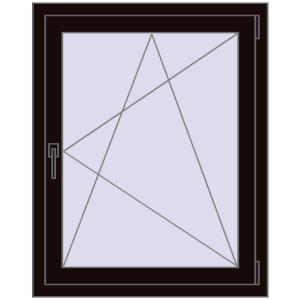 Buy Tilt-and-Turn 800x1000 mm REHAU OPTIMUM EURO-DESIGN 70 BLACK_BROWN two-sided