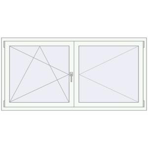 Buy Tilt-and-Turn 1800x900 mm REHAU OPTIMUM EURO-DESIGN 70 RAL 9016 Traffic white two-sided