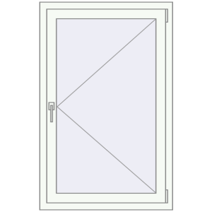 Buy Tilt-and-Turn 800x1250 mm REHAU OPTIMUM EURO-DESIGN 70 RAL 9016 Traffic white two-sided
