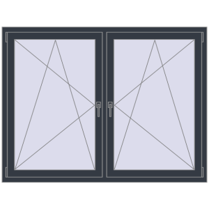 Zamów teraz Okna skrzydłowe 1725x1250 mm REHAU ENERGY-SAVING SYNEGO MD ANTHRACITE_GREY_STRUKTURAL dwustronny