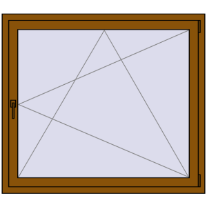 Buy Tilt-and-Turn 1300x1150 mm REHAU ENERGY-SAVING SYNEGO MD GOLDEN OAK two-sided