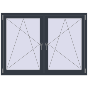 Zamów teraz Okna skrzydłowe 1575x1145 mm REHAU ENERGY-SAVING SYNEGO MD ANTHRACITE_GREY_STRUKTURAL dwustronny