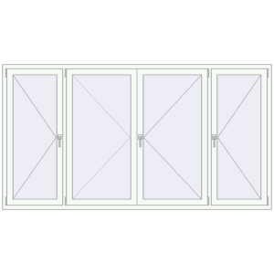 Buy Tilt-and-Turn 2600x1400 mm REHAU ENERGY-SAVING SYNEGO MD RAL 9016 Traffic white two-sided
