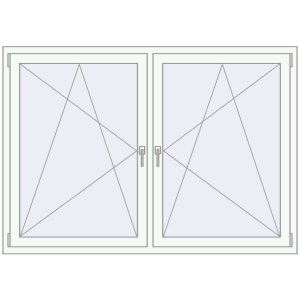 Plastic window 1755x1235 mm Dwuskrzydłowe. View from inside Buy Tilt-and-Turn 1755x1235 mm REHAU ENERGY-SAVING SYNEGO MD CHOCOLATE_BROWN external