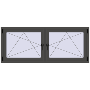 Zamów teraz Okna skrzydłowe 1680x680 mm REHAU ENERGY-SAVING SYNEGO MD BASALT_GREY dwustronny