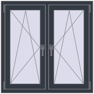 Zamów teraz Okna skrzydłowe 1020x1010 mm REHAU ENERGY-SAVING SYNEGO MD ANTHRACITE_GREY_STRUKTURAL dwustronny