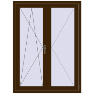 Buy Tilt-and-Turn 1000x1350 mm REHAU OPTIMUM EURO-DESIGN 70 DARK_OAK two-sided
