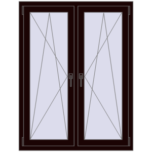 Okno plastikowe 1050x1355 mm Dwuskrzydłowe. Widok od środka Zamów teraz Okna skrzydłowe 1050x1355 mm REHAU ENERGY-SAVING SYNEGO MD CHOCOLATE_BROWN dwustronny