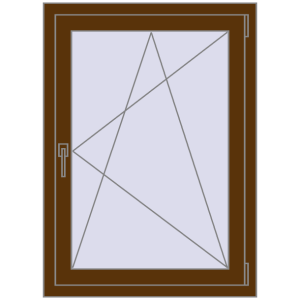 Buy Tilt-and-Turn 765x1055 mm REHAU OPTIMUM EURO-DESIGN 70 WALNUT two-sided