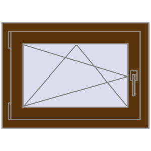Buy Tilt-and-Turn 700x500 mm REHAU OPTIMUM EURO-DESIGN 70 WALNUT two-sided