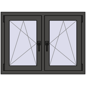 Zamów teraz Okna skrzydłowe 1020x740 mm REHAU ENERGY-SAVING SYNEGO MD BASALT_GREY dwustronny