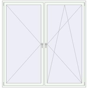 Buy Tilt-and-Turn 2100x2170 mm REHAU ENERGY-SAVING SYNEGO MD RAL 9016 Traffic white two-sided