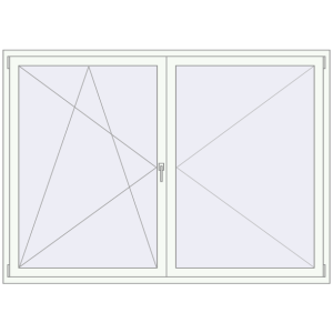 Buy Tilt-and-Turn 2100x1500 mm REHAU OPTIMUM EURO-DESIGN 70 RAL 9016 Traffic white two-sided
